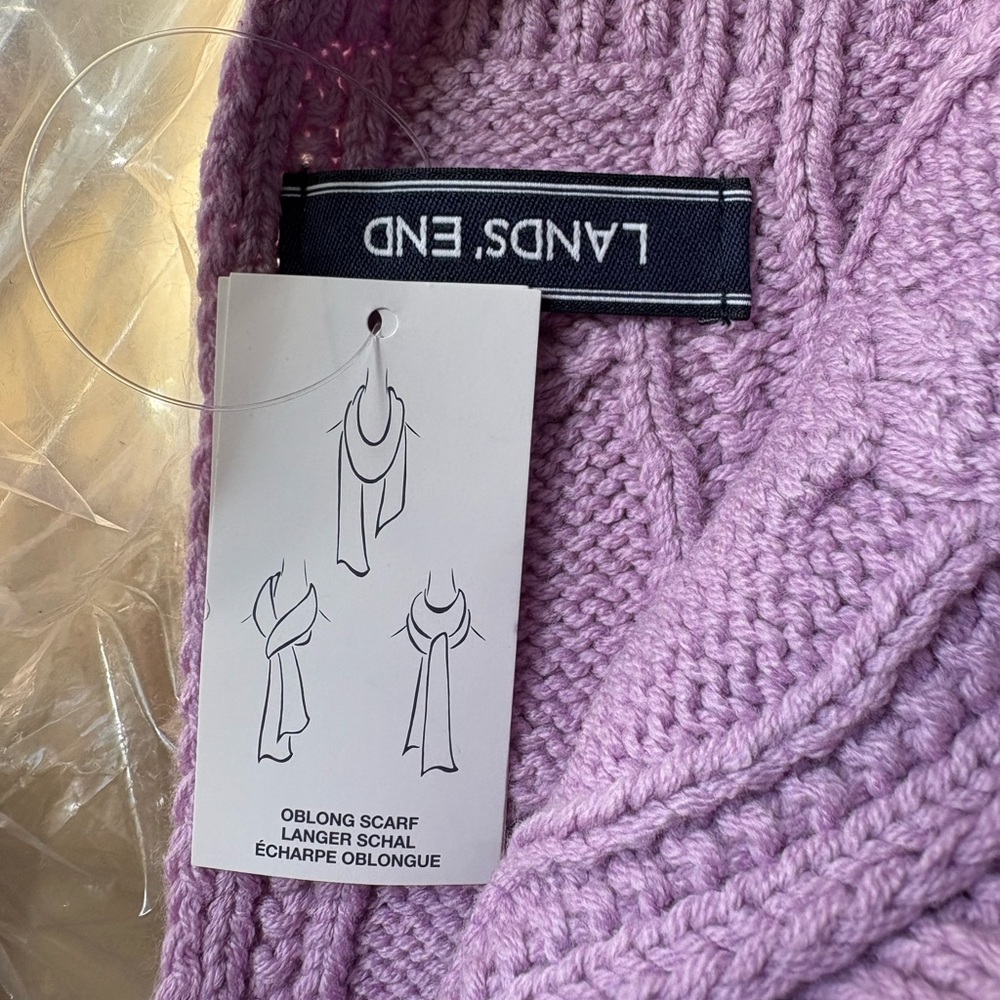 NWT Lands' End Women’s Drifter Cable Knit Scarf - Picture 7 of 9